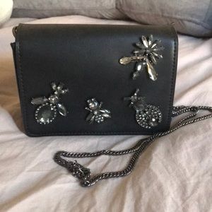 ZARA BLACK BEJEWELED CROSSBODY BAG
